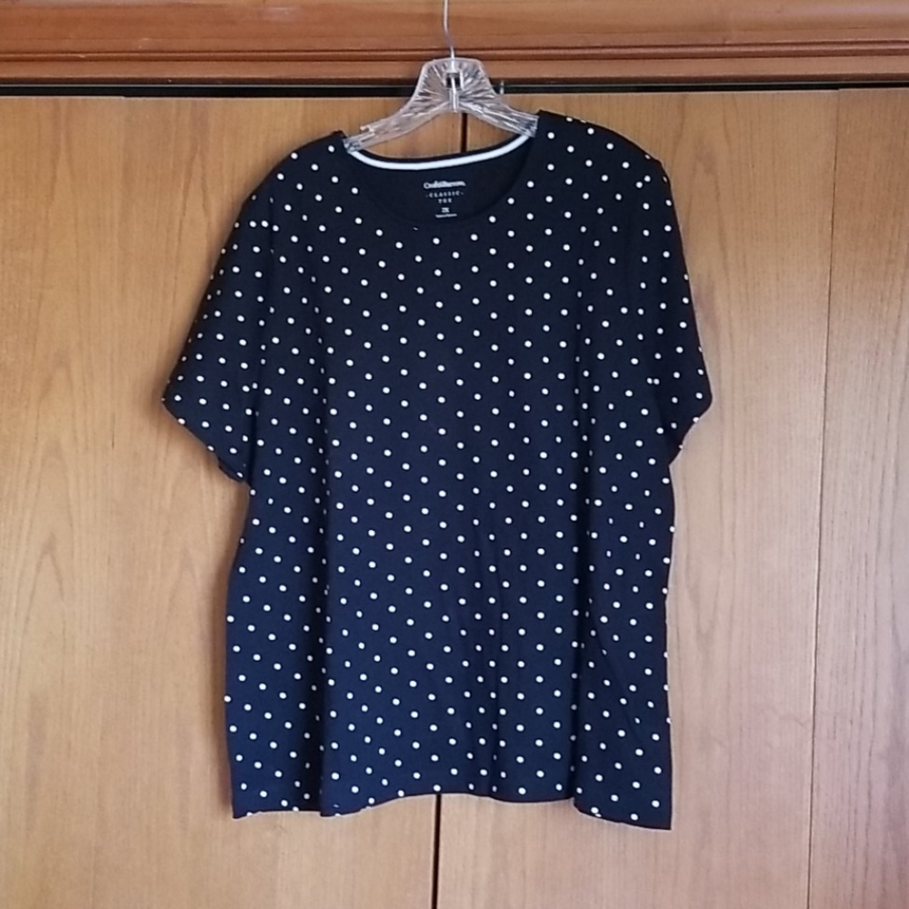 Croft & Barrow 2x black with white polka dot top
